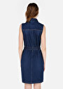 thumb-Slim Fit  Kadın Mavi Kolsuz Elbise
