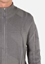 thumb-Regular Fit Fermuarlı Erkek Gri Hırka