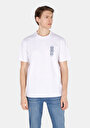 thumb-Comfort Fit Yuvarlak Yaka Düz Erkek Desen Baskılı Beyaz Kısa Kol Tişört