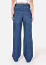thumb-Regular Fit Kadın İndigo Pamuklu Cepli Jean Pantolon