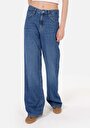 thumb-Regular Fit Kadın İndigo Pamuklu Cepli Jean Pantolon