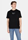 thumb-Comfort Fit Yuvarlak Yaka Düz Erkek Baskılı Siyah Kısa Kol Tişört