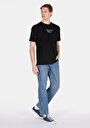 thumb-Comfort Fit Yuvarlak Yaka Düz Erkek Baskılı Siyah Kısa Kol Tişört