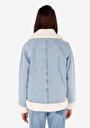 thumb-Regular Fit Kadın Denim Mavi Ceket