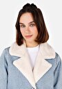 thumb-Regular Fit Kadın Denim Mavi Ceket