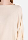thumb-Regular Fit Kayık Yaka  Kadın Bej Kazak