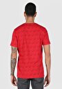 thumb-Regular Fit Yuvarlak Yaka Baskılı Erkek Kirmizi Kısa Kol Tişört