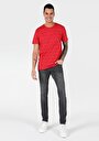thumb-Regular Fit Yuvarlak Yaka Baskılı Erkek Kirmizi Kısa Kol Tişört