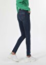 thumb-Skinny Fit Yüksek Bel Dar Paça Kadın İndigo Jean Pantolon