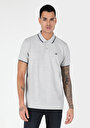 thumb-Regular Fit Polo Yaka Düz Erkek Gri Kısa Kol Tişört