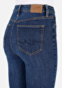 thumb-Skinny Fit Yüksel Bel Dar Paça Kadın İndigo Denim Jean Pantolon