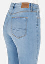 thumb-Regular Fit Orta Bel Bootcut Kadın İndigo Denim Jean Pantolon