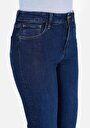 thumb-Regular Fit Orta Bel Bootcut Kadın Koyu İndigo Denim Jean Pantolon