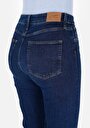 thumb-Regular Fit Orta Bel Bootcut Kadın Koyu İndigo Denim Jean Pantolon
