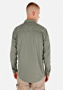 thumb-Regular Fit Klasik Yaka Düz Erkek Yeşil Uzun Kol Gömlek