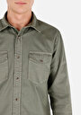 thumb-Regular Fit Klasik Yaka Düz Erkek Yeşil Uzun Kol Gömlek