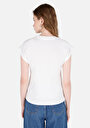 thumb-Regular Fit Yuvarlak Yaka Düz Kadın Beyaz Kolsuz Tişört