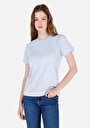 thumb-Regular Fit Yuvarlak Yaka  Kadın Mavi Kısa Kol Tişört