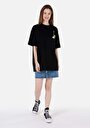 thumb-Comfort Fit Yuvarlak Yaka  Kadın Siyah Kısa Kol Tişört
