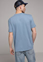 thumb-Regular Fit Yuvarlak Yaka Pamuklu Düz Erkek Mavi Kısa Kol Tişört