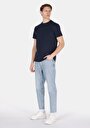 thumb-Regular Fit Yuvarlak Yaka Düz Örme Erkek Lacivert Kısa Kol Tişört