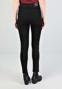 thumb-Super Slim Fit Yüksek Bel Dar Paça Kadın Siyah Denim Jean Pantolon