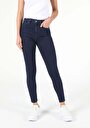 thumb-Super Slim Fit Yüksek Bel Dar Paça Kadın Denim Jean Pantolon