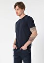 thumb-Regular Fit Yuvarlak Yaka Pamuklu Erkek Lacivert Kısa Kol Tişört