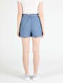 thumb-Regular Fit Yüksel Bel  Kadın Denim Jean Şort Cl1049734
