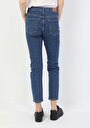thumb-Slim Fit Orta Bel Daralan Paça Kadın İndigo Jean Pantolon