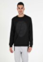 thumb-Regular Fit Aslan Baskılı Erkek Siyah Sweatshirt