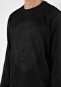 thumb-Regular Fit Aslan Baskılı Erkek Siyah Sweatshirt