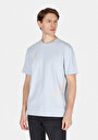 thumb-Comfort Fit Yuvarlak Yaka Düz Erkek Mavi Kısa Kol Tişört