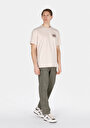 thumb-Comfort Fit Yuvarlak Yaka Düz Erkek Bej Kısa Kol Tişört