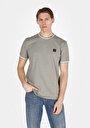 thumb-Regular Fit Yuvarlak Yaka Pamuıklu Jakarlı Erkek Yeşil Kısa Kol Tişört