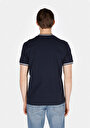 thumb-Regular Fit Yuvarlak Yaka Pamuklu Jakarlı Erkek Lacivert Kısa Kol Tişört