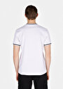 thumb-Regular Fit Yuvarlak Yaka Pamuklu Jakarlı Erkek Beyaz Kısa Kol Tişört