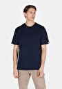 thumb-Comfort Fit Yuvarlak Yaka Jakarlı Erkek Lacivert Kısa Kol Tişört