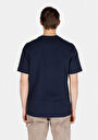 thumb-Comfort Fit Yuvarlak Yaka Jakarlı Erkek Lacivert Kısa Kol Tişört