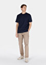 thumb-Comfort Fit Yuvarlak Yaka Jakarlı Erkek Lacivert Kısa Kol Tişört