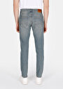 thumb-Slim Fit Düşük Bel Dar Paça Cepli Erkek Green Cast Denim Jean Pantolon