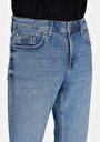 thumb-Regular Fit Orta Bel Daralan Paça Erkek İndigo Jean Pantolon