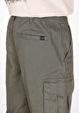 thumb-Regular Fit Orta Bel Düz Paça Kargo Cep Erkek Yeşil Pantolon