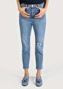 thumb-Slim Fit Orta Bel Daralan Paça Kadın Denim Jean Pantolon