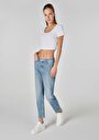 thumb-Mom Fit Yüksek Bel Daralan Paça Kadın İndigo Jean Pantolon