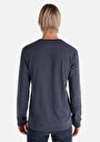 thumb-Slim Fit Düğmeli Yaka Düz Erkek Lacivert Uzun Kol Tişört