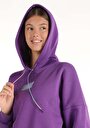 thumb-Regular Fit Kapüşonlu Baskılı Kadın Mor Sweatshirt