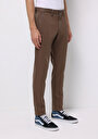 thumb-Slim Fit Orta Bel Düz Paça Erkek Kahverengi  Pantolon