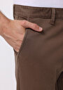 thumb-Slim Fit Orta Bel Düz Paça Erkek Kahverengi  Pantolon