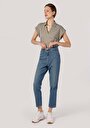thumb-Mom Fit Yüksek Bel Daralan Paça Kadın İndigo Jean Pantolon